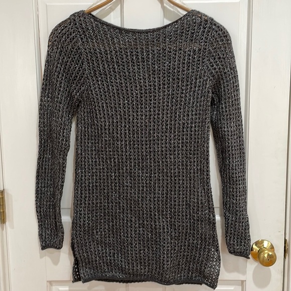 Jeanne Pierre || Knit Sweater with Silver Metalized Threading Running Through - Picture 1 of 10